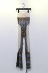 RUI fish scale stitching mesh flared pants RSS23KN06 nightfall black and gray gradient